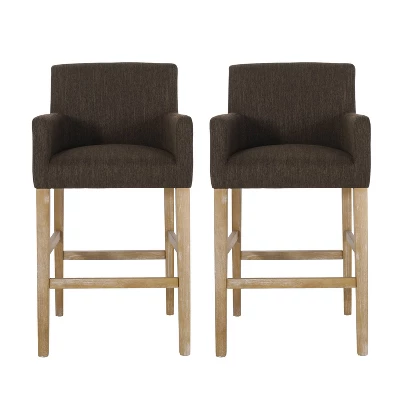 Set Of 2 30.5" Armga Contemporary Fabric Upholstered Wood Counter Height Barstools - Christopher Knight Home 12 Set Of 2 30.5" Armga Contemporary Fabric Upholstered Wood Counter Height Barstools - Christopher Knight Home - Image 10