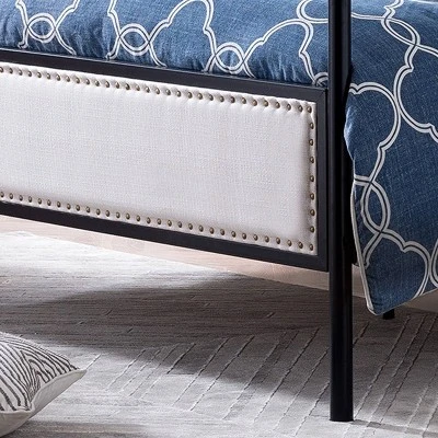 Queen Beechmont Iron Canopy Upholstered Bed - Christopher Knight Home 5 Queen Beechmont Iron Canopy Upholstered Bed - Christopher Knight Home - Image 3
