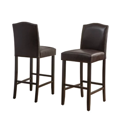 Set Of 2 Darren Contemporary Upholstered Barstools With Nailhead Trim - Christopher Knight Home 6 Set Of 2 Darren Contemporary Upholstered Barstools With Nailhead Trim - Christopher Knight Home - Image 4