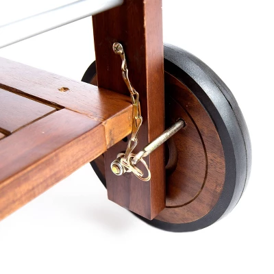 Cynthia Farmhouse Wooden Bar Cart Dark Oak Brown - Christopher Knight Home 5 Cynthia Farmhouse Wooden Bar Cart Dark Oak Brown - Christopher Knight Home - Image 4