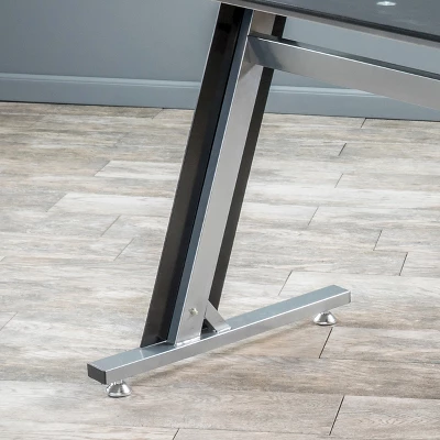 Glass Writing Desk With Drawers Black - Christopher Knight Home 3 Glass Writing Desk With Drawers Black - Christopher Knight Home - Image 2