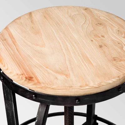 Set Of 2 Farmdale Industrial Adjustable Swivel Barstool Tan - Christopher Knight Home 5 Set Of 2 Farmdale Industrial Adjustable Swivel Barstool Tan - Christopher Knight Home - Image 3