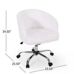 Syosset Modern Glam Swivel Office Chair White/Silver - Christopher Knight Home -Furniture Haven Sales GUEST 1cf47943 d760 42a0 abc0 21d05776f5ca