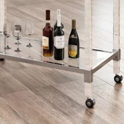 Mirren Modern Glass Bar Trolley Clear - Christopher Knight Home -Furniture Haven Sales GUEST 1f1fddf4 d2d0 4bc9 bab8 ec53035a02c2