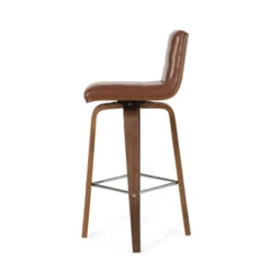 2pc Hargis Mid Century Modern Channel Stitch Bentwood Swivel Counter Height Barstools - Christopher Knight Home -Furniture Haven Sales GUEST 21657aaa 1114 448f 916c cba497d9b7d7