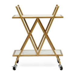 Chaves Handcrafted Modern Glam Marble Bar Cart Gold/White - Christopher Knight Home 16 Chaves Handcrafted Modern Glam Marble Bar Cart Gold/White - Christopher Knight Home -Furniture Haven Sales GUEST 231c5a4c e189 42e8 a921 1068187ff787