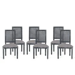 Set Of 6 Regina French Country Wood And Cane Upholstered Dining Chairs - Christopher Knight Home -Furniture Haven Sales GUEST 23ff173b f4f4 46c3 95aa 992f09598fb4