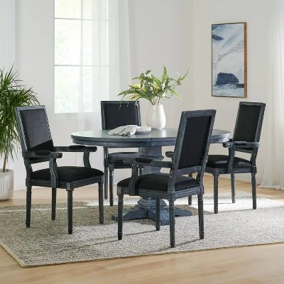 5pc Maria French Country Wood Expandable Dining Set Gray/Black - Christopher Knight Home 6 5pc Maria French Country Wood Expandable Dining Set Gray/Black - Christopher Knight Home - Image 4