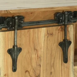 Laymon Modern Industrial Handcrafted Acacia Wood Live Edge Sideboard With Sliding Door Natural/Black - Christopher Knight Home -Furniture Haven Sales GUEST 267c7892 4283 4a07 942d 87bc7956bbab