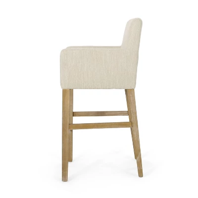 Set Of 2 30.5" Armga Contemporary Fabric Upholstered Wood Counter Height Barstools - Christopher Knight Home 4 Set Of 2 30.5" Armga Contemporary Fabric Upholstered Wood Counter Height Barstools - Christopher Knight Home - Image 2