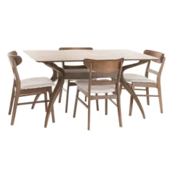 5pc 60" Idalia Mid-Century Modern Dining Set - Christopher Knight Home -Furniture Haven Sales GUEST 3710e4e2 4351 434d 9895 2ebc825b8e15