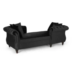 Houck Modern Glam Tufted Velvet Tete-A-Tete Chaise Lounge With Accent Pillows - Christopher Knight Home -Furniture Haven Sales GUEST 3803601d 0bac 474a 80eb 1e6208ee29e0