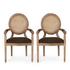 Set Of 2 Judith French Country Wood And Cane Upholstered Dining Chairs - Christopher Knight Home -Furniture Haven Sales GUEST 3cd257ca ba10 4ef0 90fc 2d9940dbb920