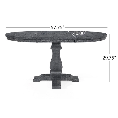 5pc Maria French Country Wood Expandable Dining Set Gray/Black - Christopher Knight Home 12 5pc Maria French Country Wood Expandable Dining Set Gray/Black - Christopher Knight Home - Image 10