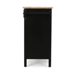 Byway Contemporary Kitchen Cart With Wheels Black/Natural - Christopher Knight Home -Furniture Haven Sales GUEST 3fba8a50 be48 4b3e a424 f99e40a00221