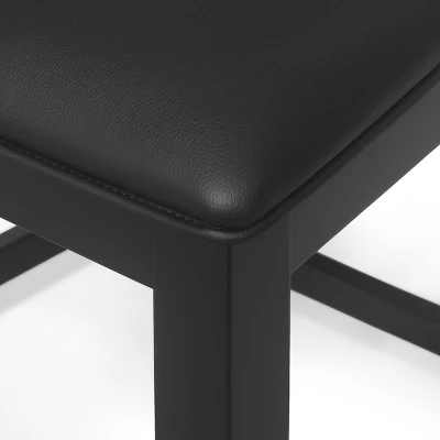 2pc Benner Farmhouse Upholstered Wood Counter Height Barstools Black - Christopher Knight Home 9 2pc Benner Farmhouse Upholstered Wood Counter Height Barstools Black - Christopher Knight Home - Image 7