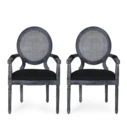 Set Of 2 Judith French Country Wood And Cane Upholstered Dining Chairs - Christopher Knight Home -Furniture Haven Sales GUEST 48c03a6b 8928 4c5b 8d47 3c78fb5b5f46