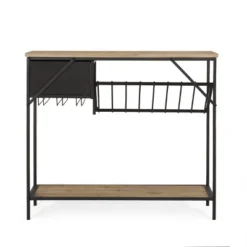 Boster Boho Industrial 8 Bottle Wine Rack Console Table With Storage Natural/Black - Christopher Knight Home -Furniture Haven Sales GUEST 4f47175d b477 4924 ac1d 4de8bc7afd74