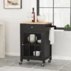 Maynard Contemporary Glass Paneled Kitchen Cart Natural/Black - Christopher Knight Home -Furniture Haven Sales GUEST 5534fba9 4fca 47be 9db0 fee1c507fb13