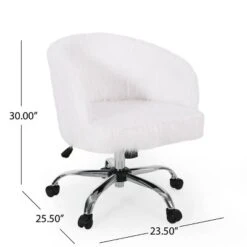 Syosset Modern Glam Swivel Office Chair White/Silver - Christopher Knight Home -Furniture Haven Sales GUEST 59be8ee1 51a8 43f0 aacb ffb1628c5719