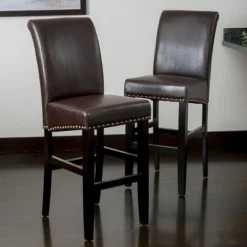 Set Of 2 Christopher Knight Home Lissette Leather Barstool - Brown 7 Set Of 2 Christopher Knight Home Lissette Leather Barstool - Brown -Furniture Haven Sales GUEST 60a72d80 00d6 47d0 af64 5dc1663fd996