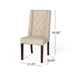 Set Of 2 Blount Wooden Dining Chairs With Fabric Cushions Beige/Natural Finish - Christopher Knight Home -Furniture Haven Sales GUEST 60cbe35a a7a1 4478 9895 91a52477dd77