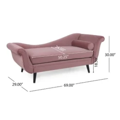 Calvert Contemporary Scroll Arms Velvet Chaise Lounge - Christopher Knight Home -Furniture Haven Sales GUEST 647d76ac 44bd 48e4 b46e e5ea30d76e07