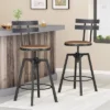 Set Of 2 Alanis Modern Industrial Firwood Adjustable Height Swivel Barstools Natural/Black Brushed Silver - Christopher Knight Home -Furniture Haven Sales GUEST 67d199e6 2545 4eba b4cd 93671b124021