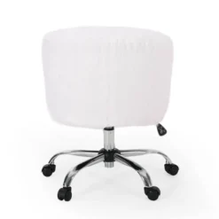Syosset Modern Glam Swivel Office Chair White/Silver - Christopher Knight Home -Furniture Haven Sales GUEST 69dde7b3 6999 4d74 84ad 3e6d7b2a9fb7