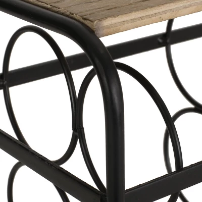 Rauser Modern Industrial 6 Bottle Tabletop Wine Rack Natural/Black - Christopher Knight Home 8 Rauser Modern Industrial 6 Bottle Tabletop Wine Rack Natural/Black - Christopher Knight Home - Image 6