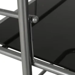 Bridger Modern 3 Tier Bar Cart With Glass Shelving Silver/Black - Christopher Knight Home -Furniture Haven Sales GUEST 6d59d5b8 1245 4ee9 bcf9 3410a70cac44