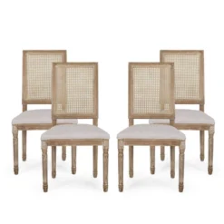 Set Of 4 Regina French Country Wood And Cane Upholstered Dining Chairs - Christopher Knight Home -Furniture Haven Sales GUEST 6eb39d1d 4dae 42b3 9bb5 7ac0ade78845