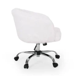 Syosset Modern Glam Swivel Office Chair White/Silver - Christopher Knight Home -Furniture Haven Sales GUEST 704629ed 6b18 4bfd 994d dfa89b5f135c
