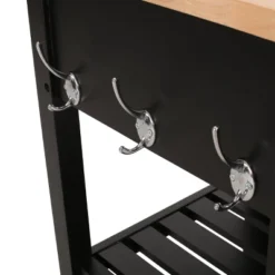 Byway Contemporary Kitchen Cart With Wheels Black/Natural - Christopher Knight Home -Furniture Haven Sales GUEST 70fd5057 c07a 42a4 907e b8aae2375dda