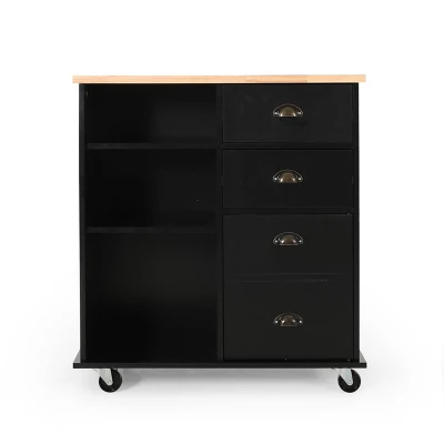 Provence Contemporary Kitchen Cart With Wheels - Christopher Knight Home 6 Provence Contemporary Kitchen Cart With Wheels - Christopher Knight Home - Image 4