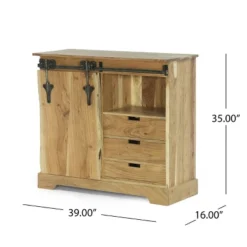 Laymon Modern Industrial Handcrafted Acacia Wood Live Edge Sideboard With Sliding Door Natural/Black - Christopher Knight Home -Furniture Haven Sales GUEST 7ed5f3cb 2021 4c88 af5f b580b2c5c5f8