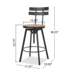 Set Of 2 Alanis Modern Industrial Firwood Adjustable Height Swivel Barstools Natural/Black Brushed Silver - Christopher Knight Home 20 Set Of 2 Alanis Modern Industrial Firwood Adjustable Height Swivel Barstools Natural/Black Brushed Silver - Christopher Knight Home -Furniture Haven Sales GUEST 85c9dfbd 47a7 4dc4 8cf8 87fb11b799d0