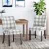 2pk Harman Contemporary Upholstered Plaid Dining Chairs Gray/Light Beige/Brown - Christopher Knight Home -Furniture Haven Sales GUEST 8bc32428 9664 4bd6 976b bf311679a007