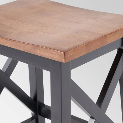 Set Of 2 Heffley Contemporary Farmhouse Wooden Counter Height Barstools Walnut/Black - Christopher Knight Home 4 Set Of 2 Heffley Contemporary Farmhouse Wooden Counter Height Barstools Walnut/Black - Christopher Knight Home - Image 2