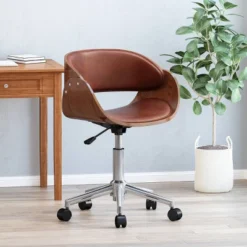 Brinson Mid-Century Modern Upholstered Swivel Office Chair - Christopher Knight Home