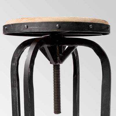 Set Of 2 Farmdale Industrial Adjustable Swivel Barstool Tan - Christopher Knight Home 4 Set Of 2 Farmdale Industrial Adjustable Swivel Barstool Tan - Christopher Knight Home - Image 2