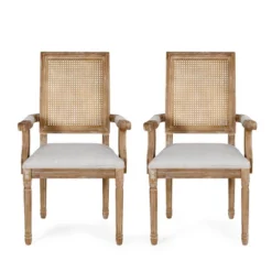 Set Of 2 Maria French Country Wood And Cane Upholstered Dining Chairs - Christopher Knight Home -Furniture Haven Sales GUEST a8564b0a 147e 4b8c 9077 bd779c5a2590