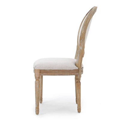 Set Of 4 Phinnaeus French Country Fabric Dining Chairs Beige/Natural - Christopher Knight Home 5 Set Of 4 Phinnaeus French Country Fabric Dining Chairs Beige/Natural - Christopher Knight Home - Image 3