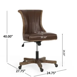 Coulee Contemporary Upholstered Roll Back Swivel Office Chair Dark Brown/Natural - Christopher Knight Home -Furniture Haven Sales GUEST b5c43bc6 3348 4a01 85ce 9caa9e8dcbbf