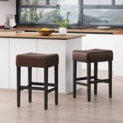 Set Of 2 Lopez Backless Leather Counter Height Barstool - Christopher Knight Home -Furniture Haven Sales GUEST bd6e4658 db41 4127 9007 31f632cff844