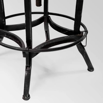 Set Of 2 Farmdale Industrial Adjustable Swivel Barstool Tan - Christopher Knight Home 6 Set Of 2 Farmdale Industrial Adjustable Swivel Barstool Tan - Christopher Knight Home - Image 4