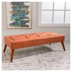 Dilwyn Tufted Ottoman - Orange - Christopher Knight Home -Furniture Haven Sales GUEST ce231317 5840 4ac5 8391 ef31179e566b