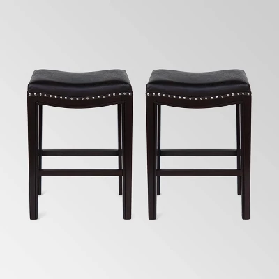 Set Of 2 Tiffin Contemporary Studded Counter Height Barstools - Christopher Knight Home 5 Set Of 2 Tiffin Contemporary Studded Counter Height Barstools - Christopher Knight Home - Image 3