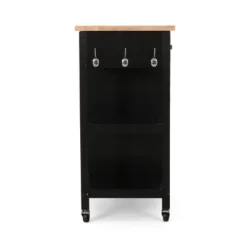 Byway Contemporary Kitchen Cart With Wheels Black/Natural - Christopher Knight Home -Furniture Haven Sales GUEST d13a6e93 19f1 44f3 a865 f42ea78bc68d