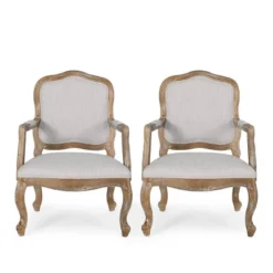 Set Of 2 Andrea French Country Wood Upholstered Dining Armchairs - Christopher Knight Home 31 Set Of 2 Andrea French Country Wood Upholstered Dining Armchairs - Christopher Knight Home -Furniture Haven Sales GUEST d4649144 09f1 4a47 ba43 8bf70dd3cebc
